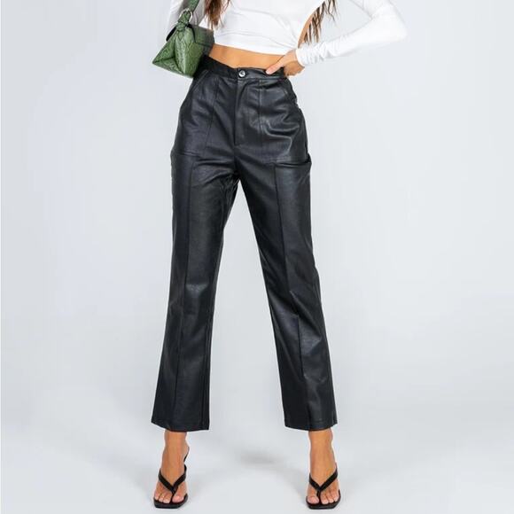 Princess Polly Encore Grunge Pants Black leather pants - Picture 1 of 9